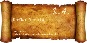 Kafka Arnold névjegykártya